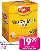 Lipton Yellow Label Teabags-4 x 100's 