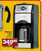Platinum Coffee Maker With Mill-Each
