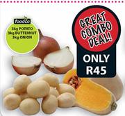 Foodco Potato-3Kg,Butternut-3Kg,Onion-3Kg 