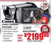 Canon Video Camera Package (F5-406) + 16GB SD Card
