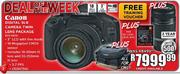 Canon Digital SLR Camera Twin Lens Package + 8GB SD Card + Bag + Lens