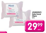 Johnson's Daily Facial Wipes-25's Each