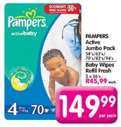 Pampers Active Jumbo Pack-70's