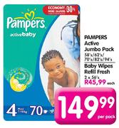 Pampers Active Jumbo Pack-82's