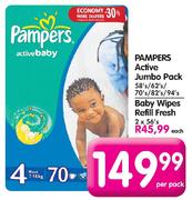 Pampers Active Jumbo Pack-62's