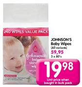Johnson's Baby Wipes-80's