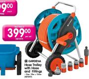 Gardena Hose Trolley with Hose and Fittings-Per Set