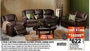 Turin 3 Piece 3 Action Luxurious Leather Uppers Lounge Suite