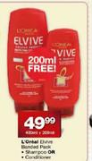 L'Oreal Elvive Banded Pack Shampoo or Conditioner-400ml + 200ml