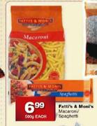 Fatti's & Moni's Macaroni/Spaghetti-500g each