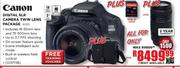 Canon Digital SLR Camera Twin Lens Package (600D) + 16GB SD Card + Bag + Lens