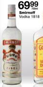 Smirnoff Vodka 1818-750ml