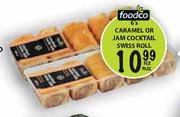 Foodco Caramel or Jam Cocktail Swiss Roll-6's Per Pack