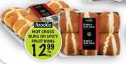 Foodco Hot Cross Buns Or Spicy Fruit Buns-Per Pack
