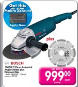 Bosch 230mm Industrial Angle Grinder Plus Diamond Disc-2000W