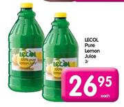 Lecol Pure Lemon Juice-2 Ltr Each