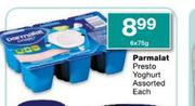 Parmalat Presto Yoghurt Assorted-6 x 75g 