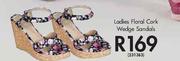 Legend Ladies Floral Cork Wedge Sandals