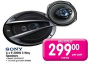 Sony 6x9 300W 3 Way Speakers-XS-GTF-6937