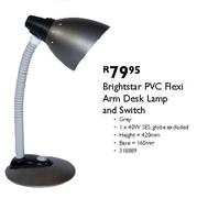 Brightstar PVC Rexl Arm Desk Lamp and Switch
