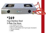 Kaya Stainless Steel 2-Plate Gas Stove