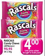 Rascals Candy Chews-50g Each