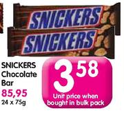 Snickers Chocolate Bar-24x75g