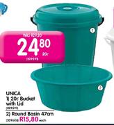 Unica Bucket With Lid-20l Each