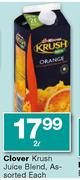 Clover Krush Juice Blend Assorted-2l Each