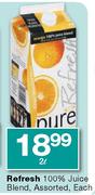 Refresh 100% Juice Blend Assorted-2l Each