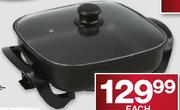 PLatinum Electric Non-Stic Frying Pan With Glass Lid