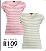 Burnout Stripe Top