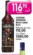 Captain Morgan Black Label Rum-1 x 750ml 