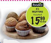 Foodco Muffins Assorted-6's Pack