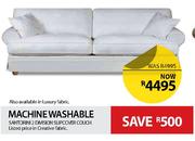 Machine Washable Santorini 2 Divison Slipcover Couch