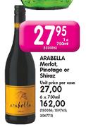Arabella Merlot, Pinotage Or Shiraz-6x750ml