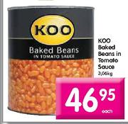 Koo Baked Beans In Tomato Sauce-3.06kg Each