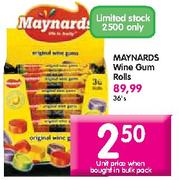 Maynards Wine Gum Rolls-36's 