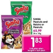 Simba Peanuts And Raisins Or Peanuts-36 x 50g 