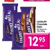 Cadbury Chocolate Slabs (All Flavours)-180g/200g Each