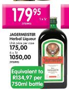 Jagermeister Herbal Liqueur - 1 x 1 Ltr