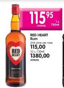 Red Heart Rum - 1 x 750ml