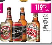 Hansa Pilsener, Castle Lager, Black Label Can Or NRB-24x340ml