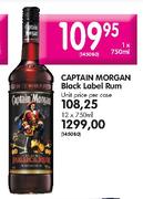 Captain Morgan Black Label Rum - 1 x 750ml