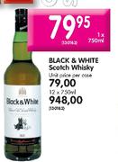 Black & White Scotch Whisky - 12 x 750ml