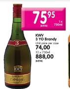 KWV 3 Yo Brandy - 12 x 750ml