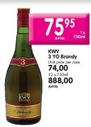 KWV 3 Yo Brandy - 1 x 750ml