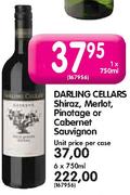 Darling Cellars Shiraz, Merlot, Pinotage Or Cabernet Sauvignon-6x750ml