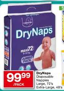 DryNaps Disposable Nappies Extra-Large,48's Per Pack