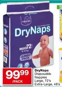 DryNaps Disposable Nappies Large,72's Per Pack